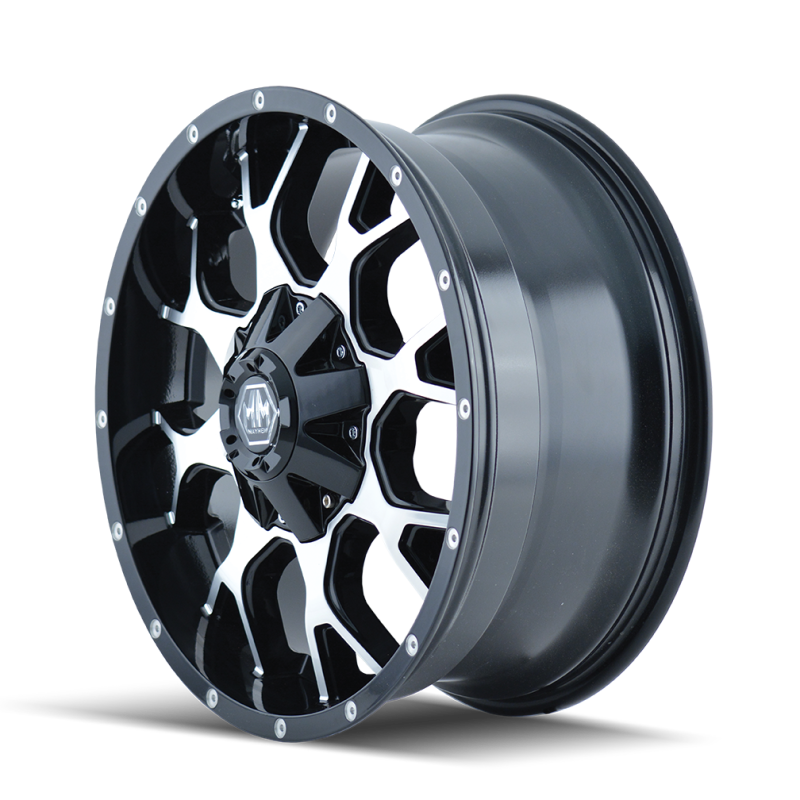 Mayhem 8015 Warrior 22x12 / 6x135 BP / -44mm Offset / 106mm Hub Black/Machined Face Wheel