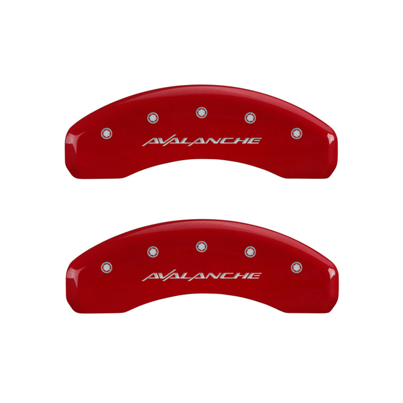 MGP 4 Caliper Covers Engraved Front & Rear Avalanche Red finish silver ch