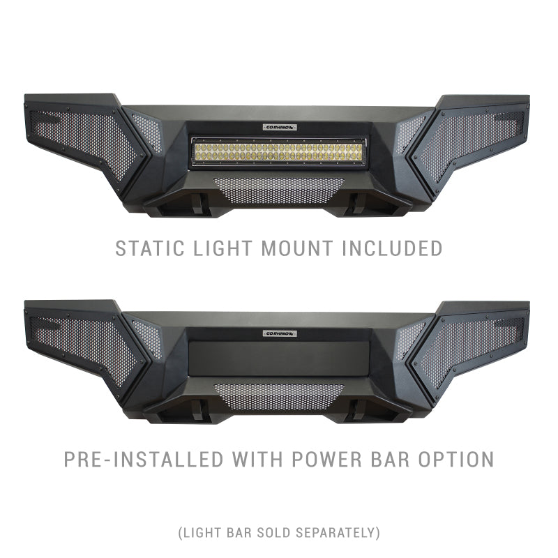 Go Rhino 16-21 Tacoma Element Front Bumper w/ Power Actuated Hide-away Light Bar Mount Tex Black