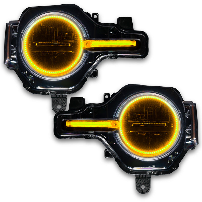 Oracle 21-22 Ford Bronco Headlight Halo Kit w/DRL Bar - Base Headlights ColorSHIFT -w/No Controller