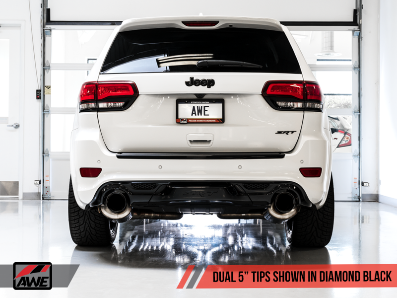 AWE Tuning 2020 Jeep Grand Cherokee SRT Touring Edition Exhaust - Diamond Black Tips-AWE Tuning-797 Offroad