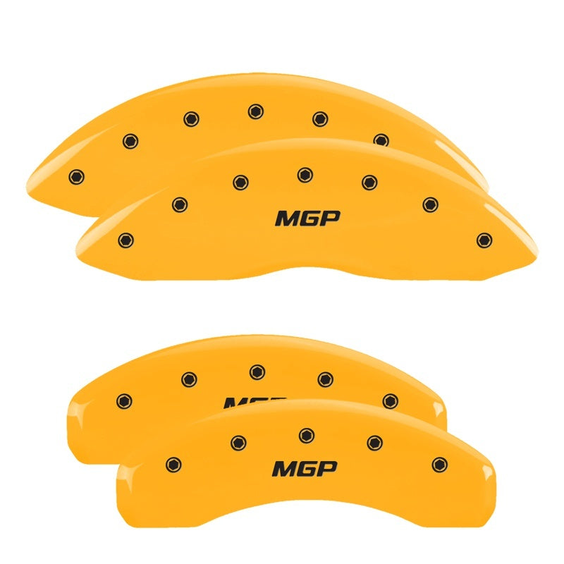 MGP 4 Caliper Covers Engraved Front & Rear MGP Yellow Finish Black Char 2005 GMC Envoy XL