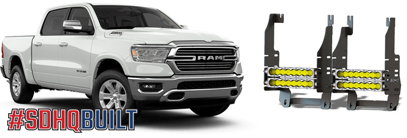 '19-Current Ram 1500 SDHQ Built Behind the Grille LED Light Bar Mount