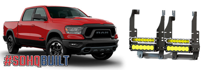 '19-Current Ram 1500 SDHQ Built Behind the Grille LED Light Bar Mount